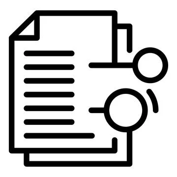 Documents remote access icon, outline style Illustrazione stock