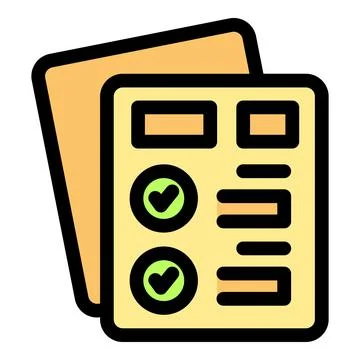 Documents representing successful completion and verification of requirements Illustrazione stock