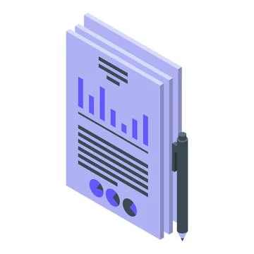 Documents result money icon, isometric style Ilustración de archivo