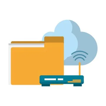 Documents router and cloud イラスト素材