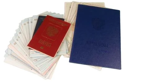 Documents a russian seaman. Stock Photos