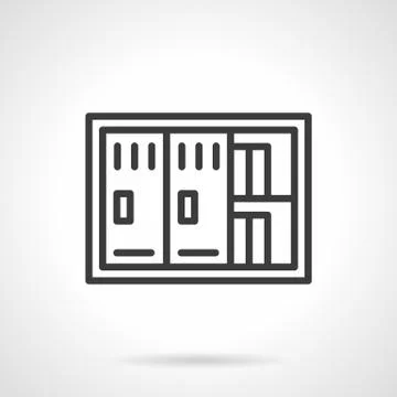 Documents safe black line vector icon 스톡 일러스트