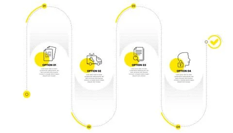 Documents, Search file and Car service icons set. Unlock system sign. Vector Stock Illustration
