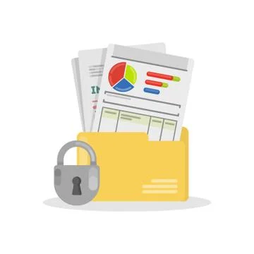 Documents security illustrations. 스톡 일러스트