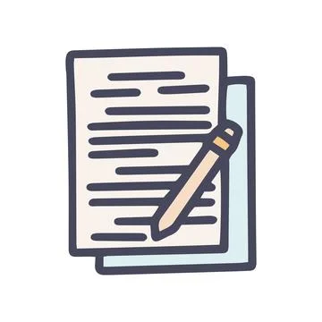 Documents seo color vector doodle simple icon 库存插图