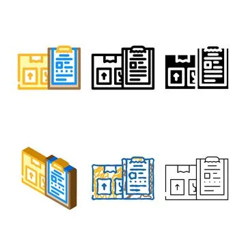 Documents set of import and export color icon vector Stock Illustration