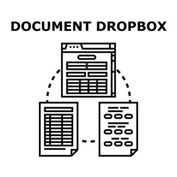 Documents sharing and data storage concept Stock Illustration