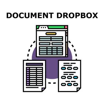 Documents sharing and data storage concept Stock Illustration