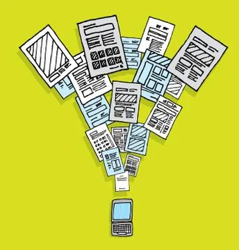 Documents sharing and downloading Stock Illustration