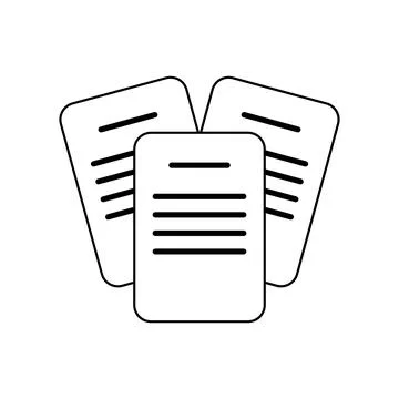 Documents, sheet of papers. Signing an agreement, contract or loan. Stock Illustration