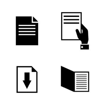 Documents. Simple Related Vector Icons 库存插图
