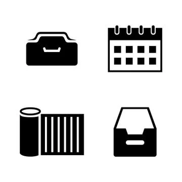 Documents. Simple Related Vector Icons Stock Illustration