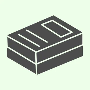 Documents solid icon. Business paper stack glyph style pictogram on white Illustrazione stock