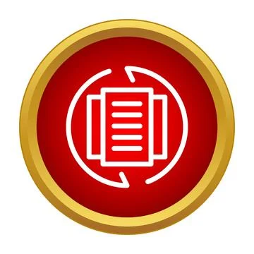 Documents syncing data files backup round icon Stock Illustration
