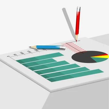 Documents on table Stock Illustration