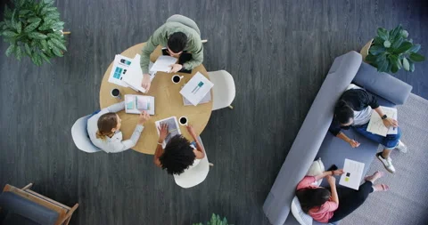 Documents, team and planning with business people in office for ux research Stock Footage 345813623