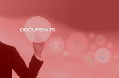 DOCUMENTS - technology and business concept Stock-Fotos