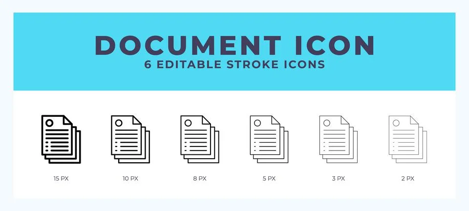 Documents vector icon. With different stroke vector illustration. Stock Illustration