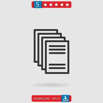 Documents vector icon Illustrazione stock