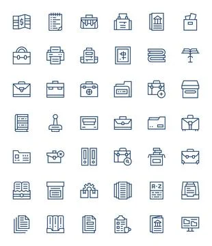 Documents Vector Icon Toolkit featuring 42 Pixel Aligned High Resolution Re.. Stock Illustration