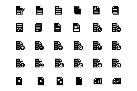 Documents Vector Icons Stock Illustration