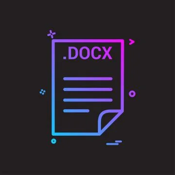 DOCX application download file files format icon vector design Illustrazione stock