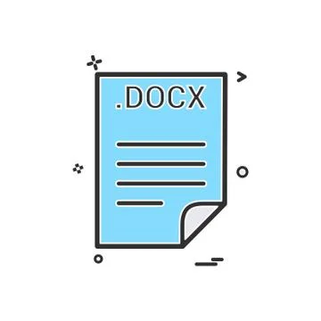 DOCX application download file files format icon vector design Illustrazione stock