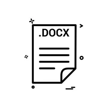DOCX application download file files format icon vector design Stock Illustration