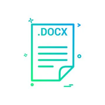 DOCX application download file files format icon vector design Stock Illustration