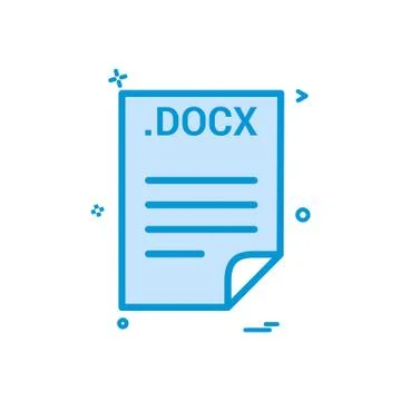 DOCX application download file files format icon vector design Stock Illustration