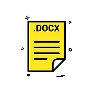 DOCX application download file files format icon vector design Stock Illustration