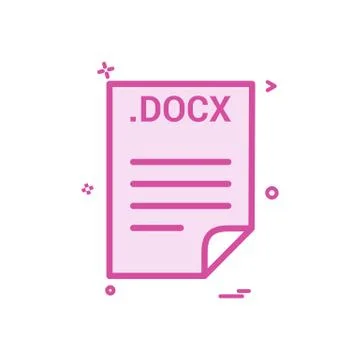 DOCX application download file files format icon vector design Stock Illustration
