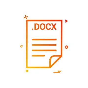 DOCX application download file files format icon vector design Stock Illustration