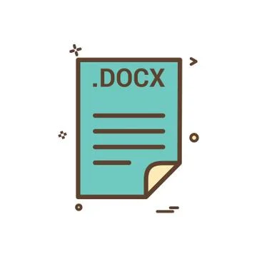DOCX application download file files format icon vector design Stock Illustration