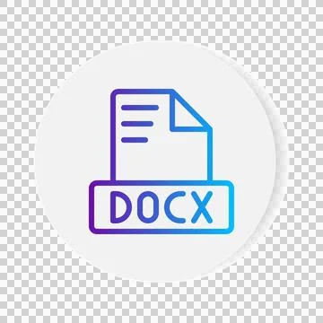 Docx document format file icon. with gradient outlines. vector illustration. イラスト素材