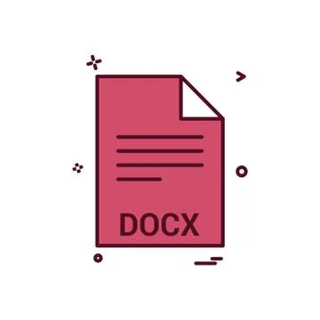 Docx file file extension file format icon vector design Stock Illustration