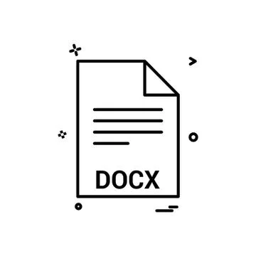 Docx file file extension file format icon vector design Stock Illustration