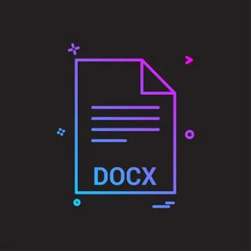 Docx file file extension file format icon vector design Stock Illustration