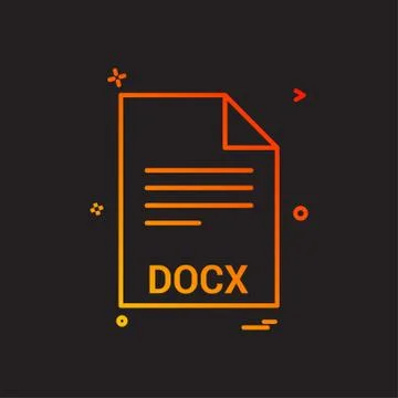 Docx file file extension file format icon vector design Illustrazione stock