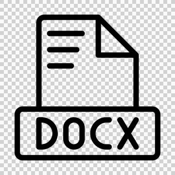 Docx file icon outline style design. Document text file symbol Illustrazione stock