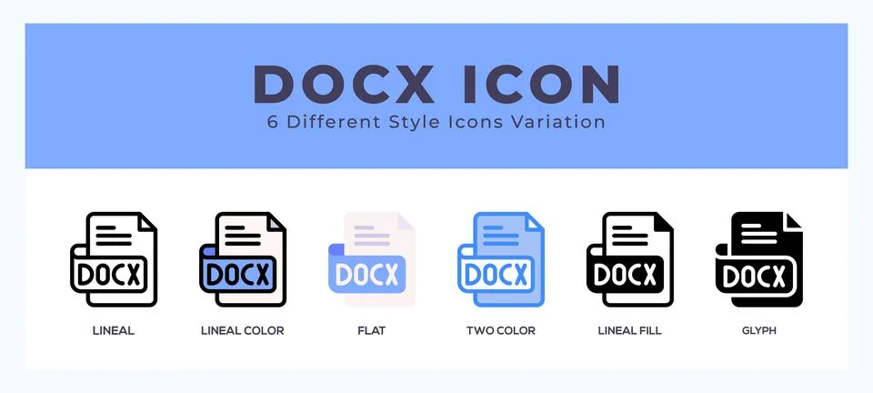 Docx file icon vector illustration. trendy styles Illustrazione stock