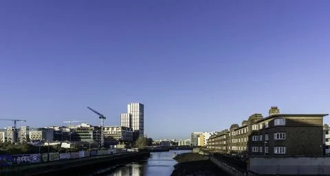 The Dodder River in  Dublin, Ireland. Stock Photos