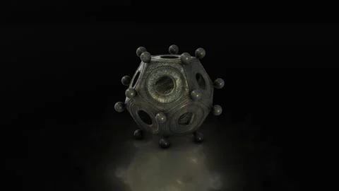 Dodecahedron on a black background Stock Footage 288244008
