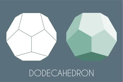 Dodecahedron Platonic solid. Sacred geometry vector illustration Stock Illustration
