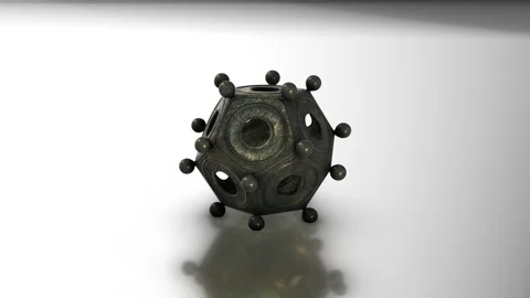 Dodecahedron on a white background Stock Footage 288244145