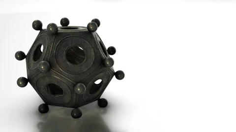 Dodecahedron on a white background zoom out Sx Stock Footage 288244007