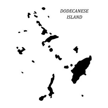 Dodecanese islands map Stock Illustration