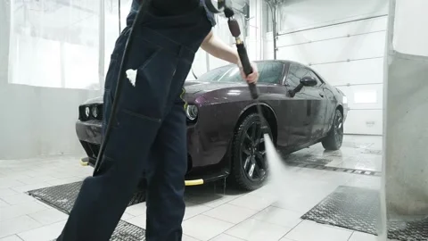 Dodge Challenger e car wash. Stock Footage 234197361