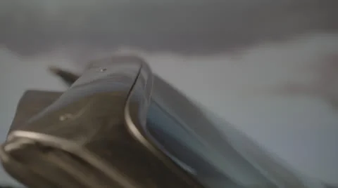 Dodge Challenger Rear Projection_flying in clouds Stock Footage 24299005