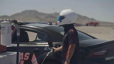 DODGE CHARGER SRT HELLCAT during the day. Stock Footage 242885766